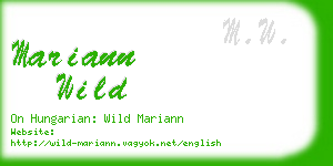 mariann wild business card